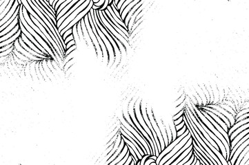 Aufkleber - Monochrome texture composed of irregular graphic elements. Distressed uneven grunge background. Abstract vector illustration. Overlay for interesting effect and depth. Isolated on white background.