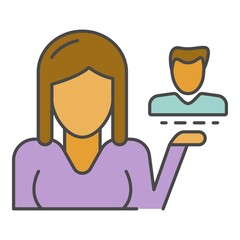 Poster - Client retention icon. Outline client retention vector icon color flat isolated on white