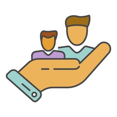 Poster - Satisfaction client support icon. Outline satisfaction client support vector icon color flat isolated on white