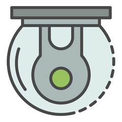 Poster - Outdoor 360 camera icon. Outline outdoor 360 camera vector icon color flat isolated on white