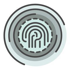 Poster - Fingerprint security icon. Outline fingerprint security vector icon color flat isolated on white