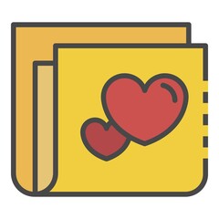 Poster - Like folder icon. Outline like folder vector icon color flat isolated on white
