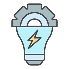 Poster - energy bulb icon. outline energy bulb vector icon color flat isolated on white