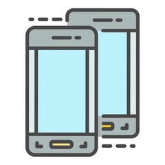 Poster - modern smartphone icon. outline modern smartphone vector icon color flat isolated on white