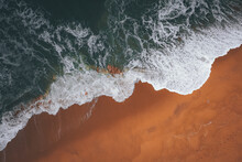High Angle View Of Surf On Beach