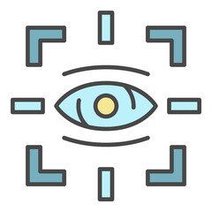 Poster - Detect eye icon. Outline detect eye vector icon color flat isolated on white