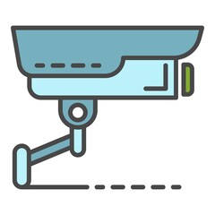 Poster - Security camera icon. Outline security camera vector icon color flat isolated on white