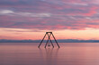 Salton sea lake swing sunset