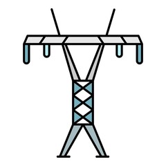 Poster - Modern electric tower icon. Outline modern electric tower vector icon color flat isolated on white