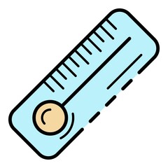 Poster - Thermometer icon. Outline thermometer vector icon color flat isolated on white
