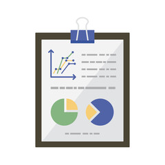 Wall Mural - pie charts on document