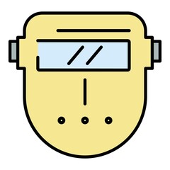Poster - Welder plastic mask icon. Outline welder plastic mask vector icon color flat isolated on white