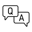 Q and A letters. Questions and answers icon with speech bubble. Minimal thin line vector illustration for frequently asked questions in websites, business pages and apps.