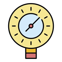 Poster - Welding manometer icon. Outline welding manometer vector icon color flat isolated on white