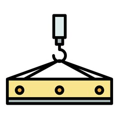 Poster - Crane hook platform icon. Outline illustration of crane hook platform vector icon color flat isolated on white