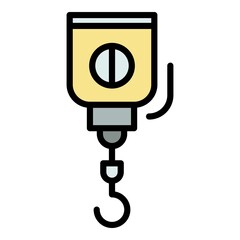 Poster - Crane hook icon. Outline illustration of crane hook vector icon color flat isolated on white