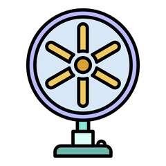 Poster - home fan icon. outline home fan vector icon color flat isolated on white