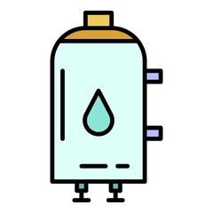 Sticker - Water boiler icon. Outline water boiler vector icon color flat isolated on white