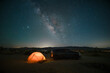 Tent camping milkyway astrophotography
