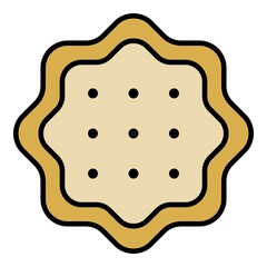 Poster - Sugar biscuit icon. Outline sugar biscuit vector icon color flat isolated on white