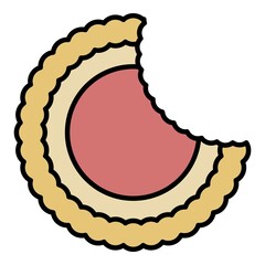 Poster - Bite sweet cookie icon. Outline bite sweet cookie vector icon color flat isolated on white