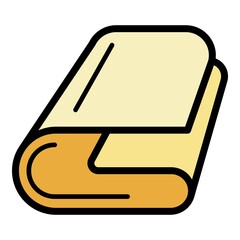 Poster - Trim towel icon. Outline trim towel vector icon color flat isolated on white