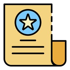 Poster - Paper vlog icon. Outline paper vlog vector icon color flat isolated on white