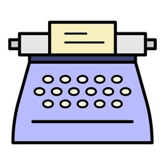 Poster - Retro typewriter icon. Outline retro typewriter vector icon color flat isolated on white