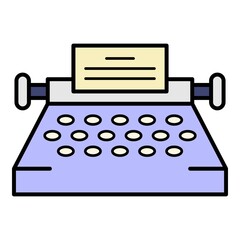 Poster - Vintage typewriter icon. Outline vintage typewriter vector icon color flat isolated on white