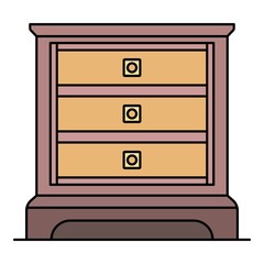 Wall Mural - Classic nightstand icon. Outline classic nightstand vector icon color flat isolated on white