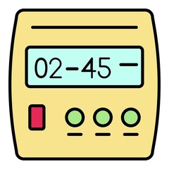 Poster - Digital timer icon. Outline digital timer vector icon color flat isolated on white