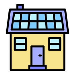 Poster - Eco house icon. Outline eco house vector icon color flat isolated on white