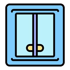 Poster - Electric light breaker icon. Outline electric light breaker vector icon color flat isolated on white