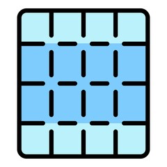 Poster - Solar panel cell icon. Outline solar panel cell vector icon color flat isolated on white