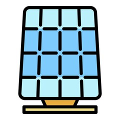 Poster - Modern solar panel icon. Outline modern solar panel vector icon color flat isolated on white