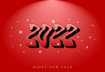 Wall Mural - Happy new year 2022 background illustration. 2022 celebration typography banner