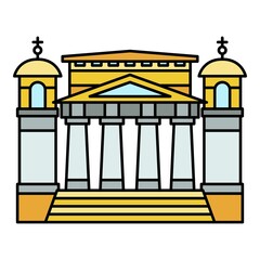 Poster - Modern church icon. Outline modern church vector icon color flat isolated on white