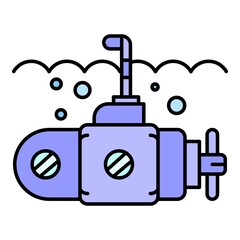 Poster - Guard submarine periscope icon. Outline guard submarine periscope vector icon color flat isolated on white
