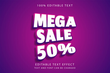 Aufkleber - Mega sale 50%,3 dimension editable text effect pink gradation purple cute style