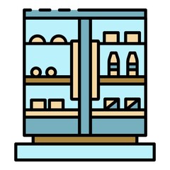 Poster - Commercial drink freezer icon. Outline commercial drink freezer vector icon color flat isolated on white