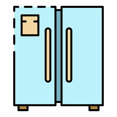 Poster - Door freezer icon. Outline door freezer vector icon color flat isolated on white