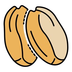 Poster - Tasty peanut icon. Outline tasty peanut vector icon color flat isolated on white