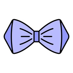 Sticker - Elegant bow tie icon. Outline elegant bow tie vector icon color flat isolated on white