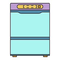 Poster - modern dishwasher icon. outline modern dishwasher vector icon color flat isolated on white