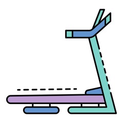 Poster - Treadmill icon. Outline treadmill vector icon color flat isolated on white