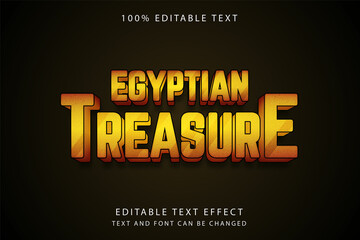 Aufkleber - Egyptian treasure,3 dimension Editable text effect yellow gradation gold pattern modern style