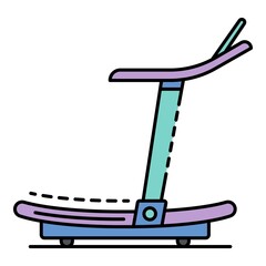 Poster - modern treadmill icon. outline modern treadmill vector icon color flat isolated on white