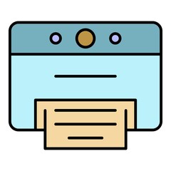 Poster - Desktop printer icon. Outline desktop printer vector icon color flat isolated on white