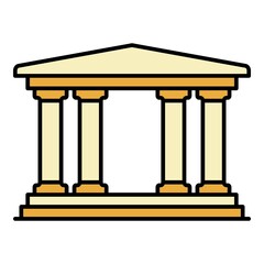 Poster - Museum building icon. Outline museum building vector icon color flat isolated on white