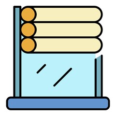 Poster - Window roller icon. Outline window roller vector icon color flat isolated on white